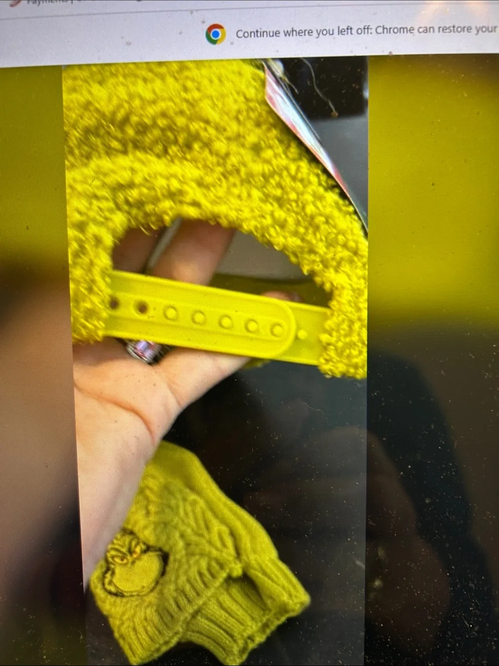Kids cross posted Lime Green Grinch Knit Beanie and Mittens Set